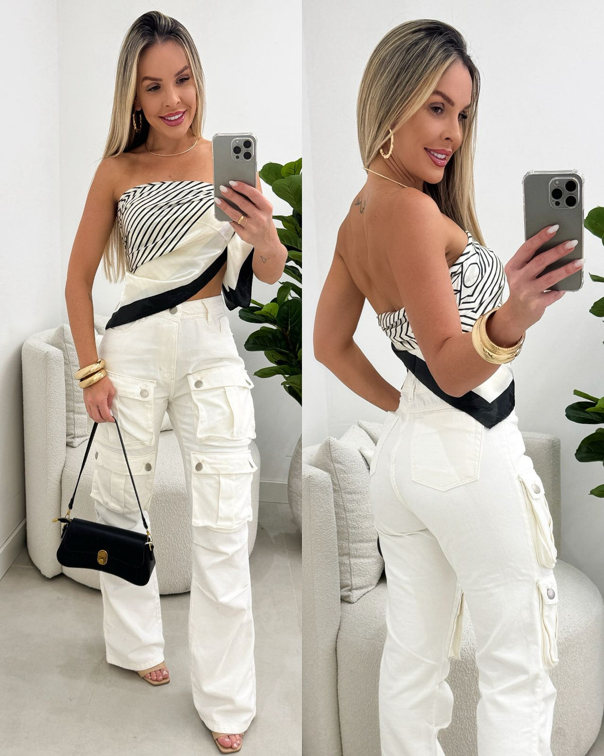 Lenço Mania Essenza Tai Creme 119942