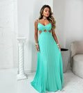 Vestido longo plissado silvy