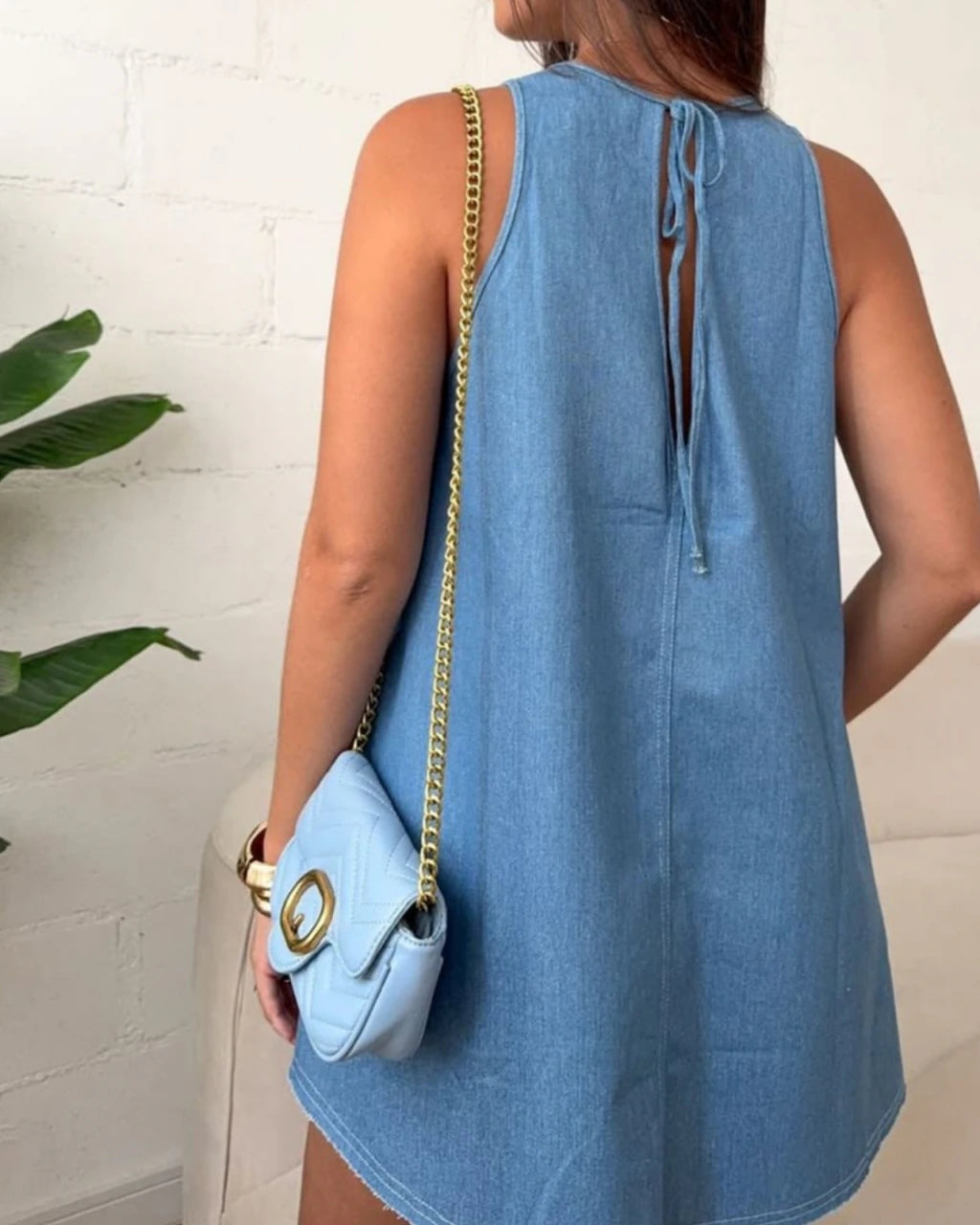 Vestido jeans Peplum