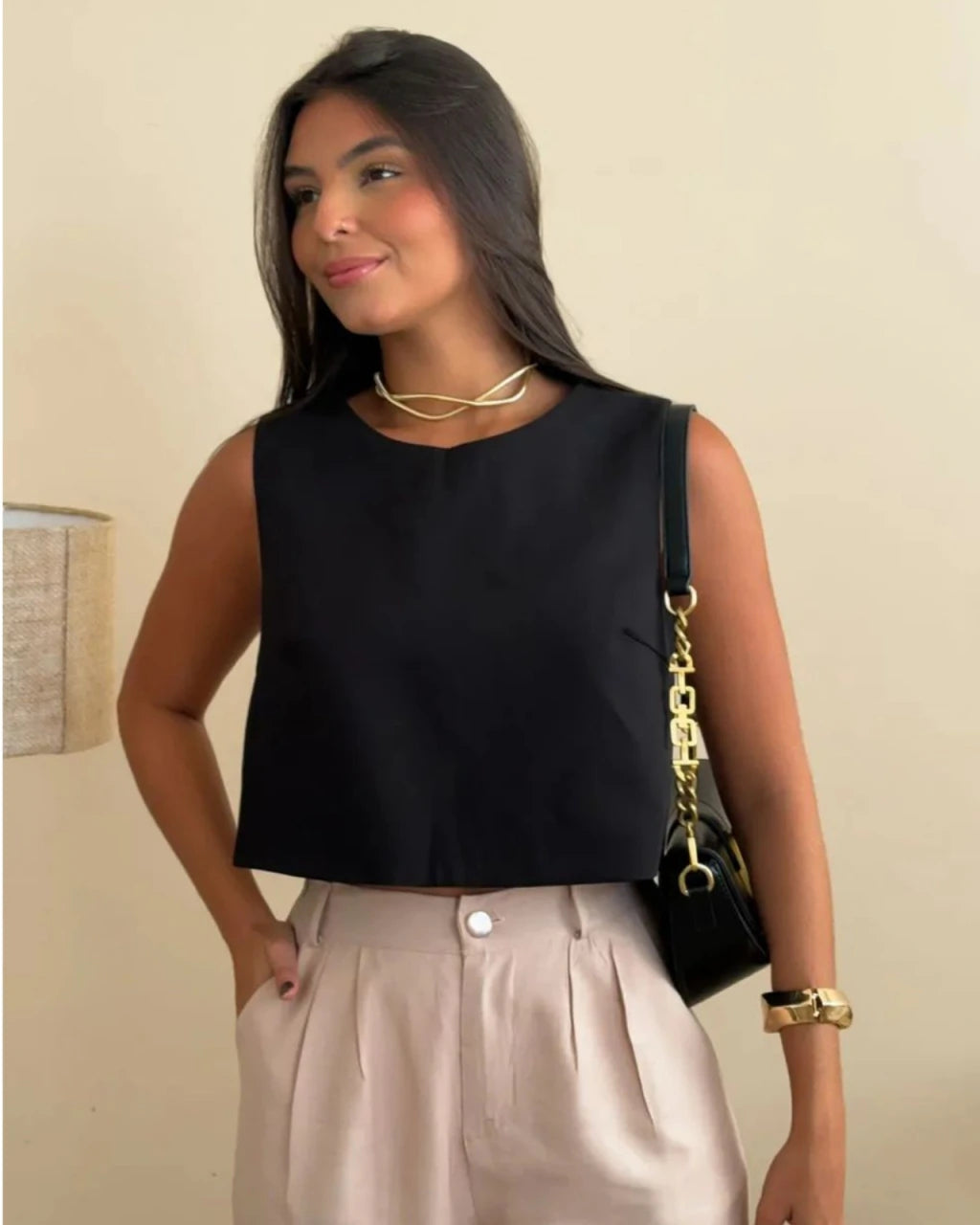 Cropped laço alfaiataria