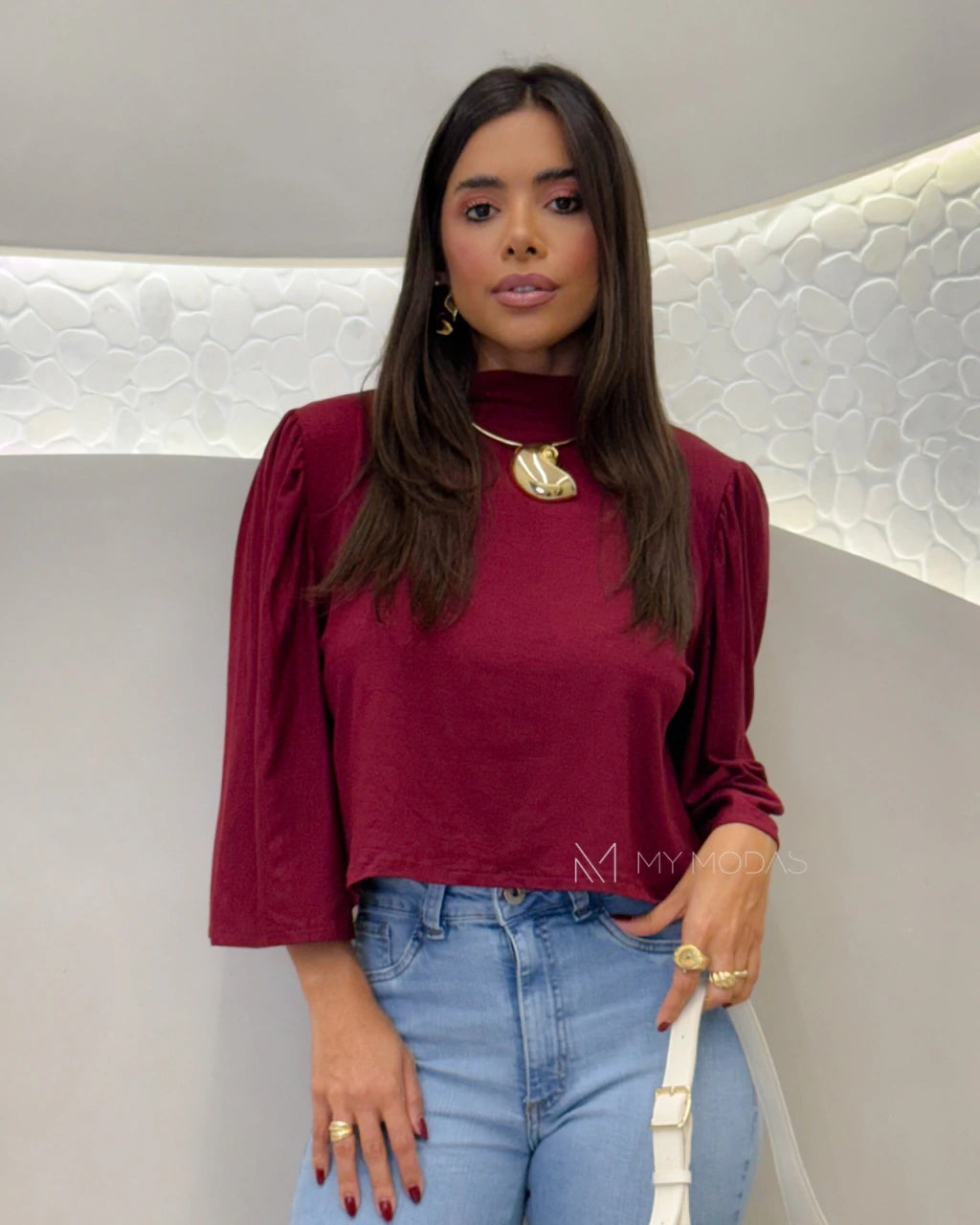 Blusa Visconlycra manga Ballon