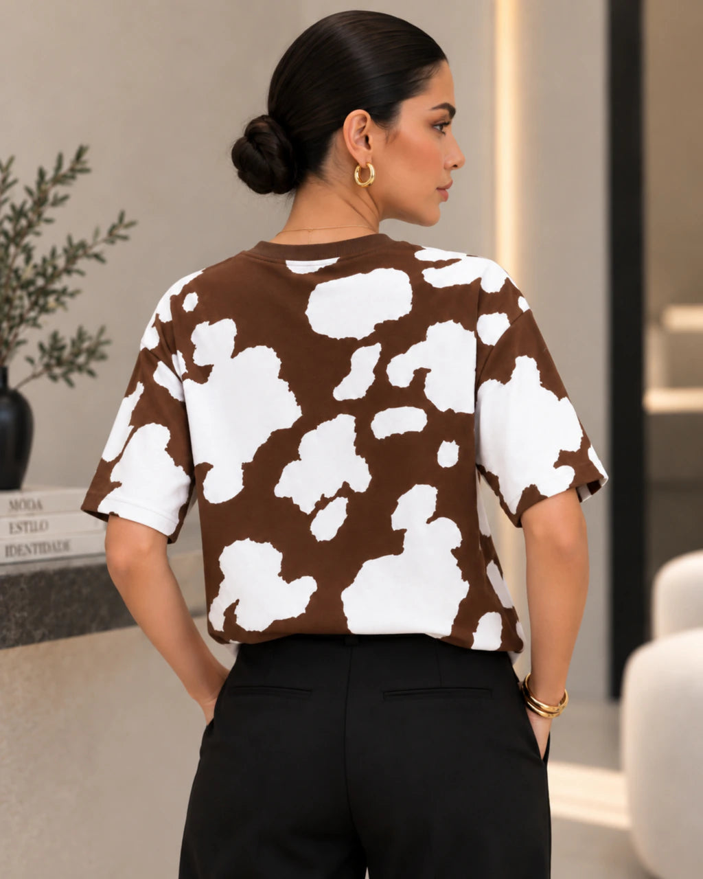 Max Tee Oversize Cow Print
