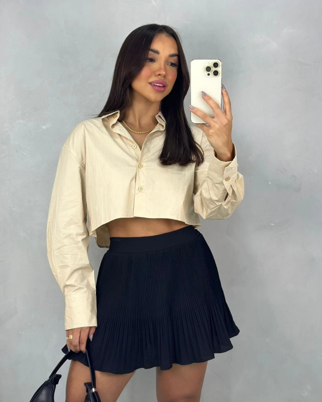Cropped camisa tricoline zoe