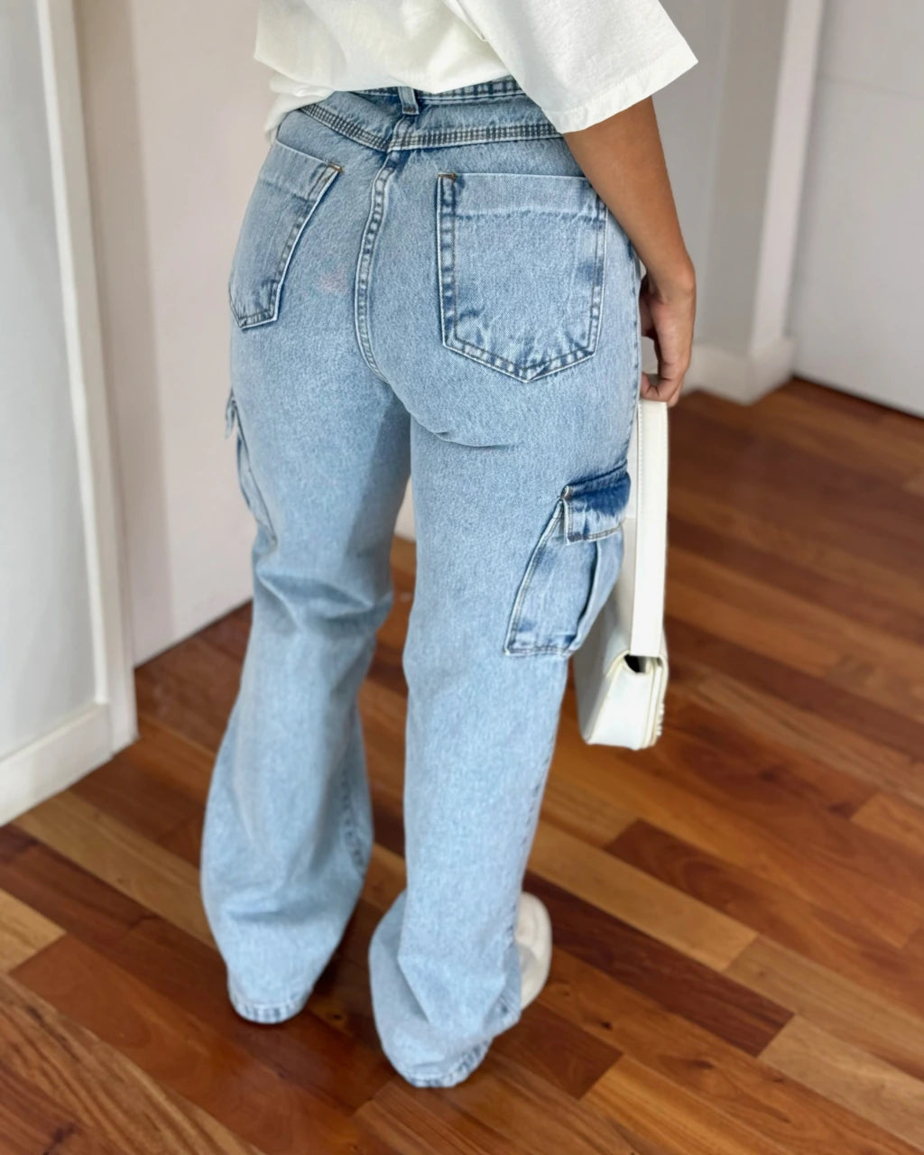 Calça jeans Wide legue cargo