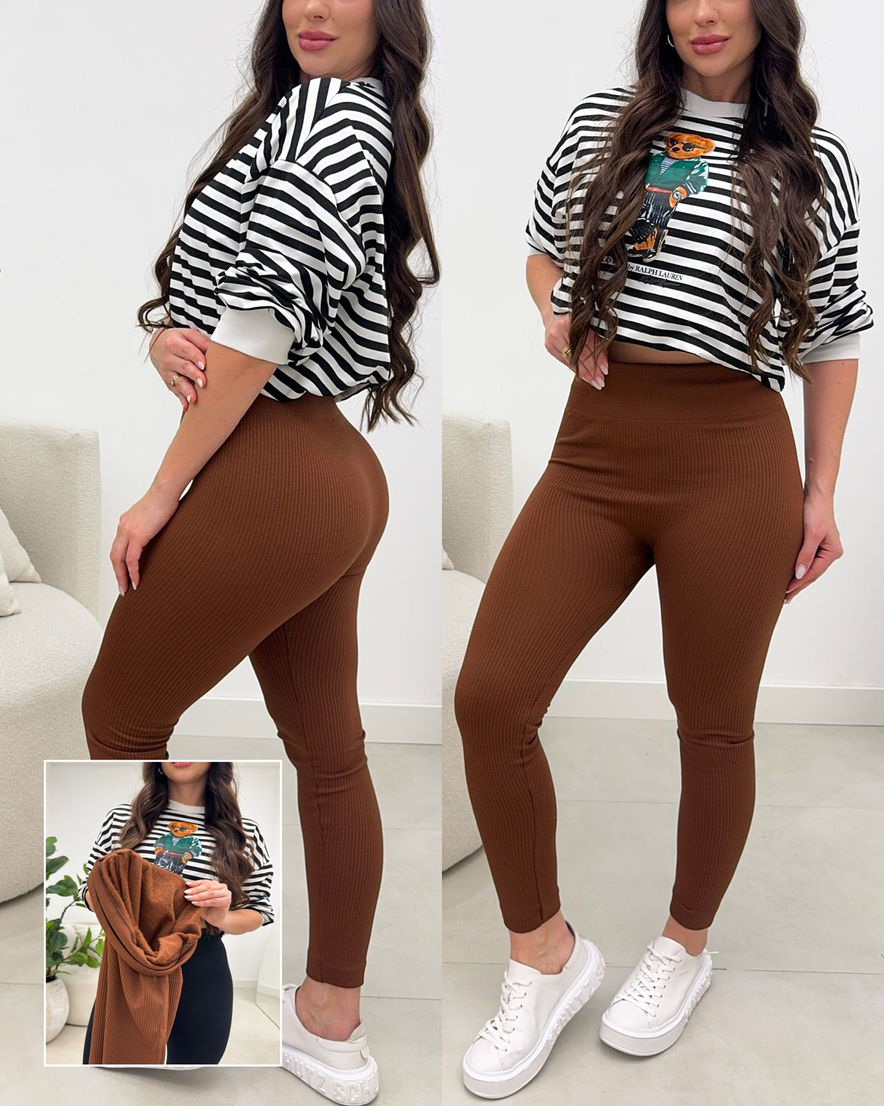 Calça Legging Hadassa Marrom Telha 134142