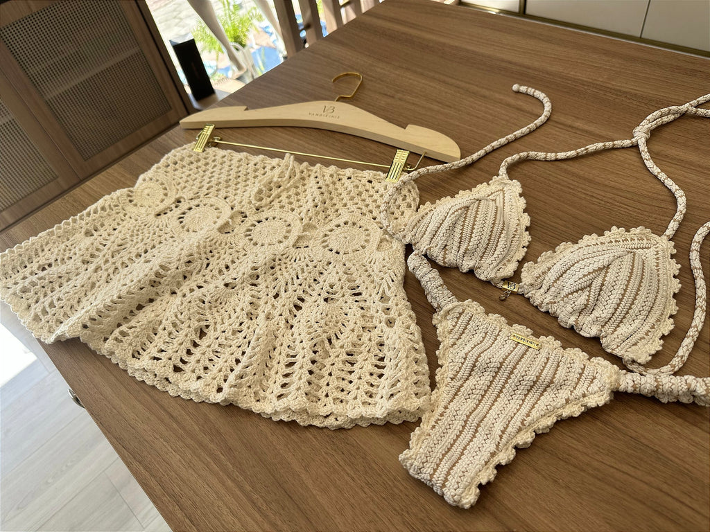 Calcinha Frufru Crochê Off White (top não incluso)