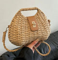 Bolsa palha Bag couro baú