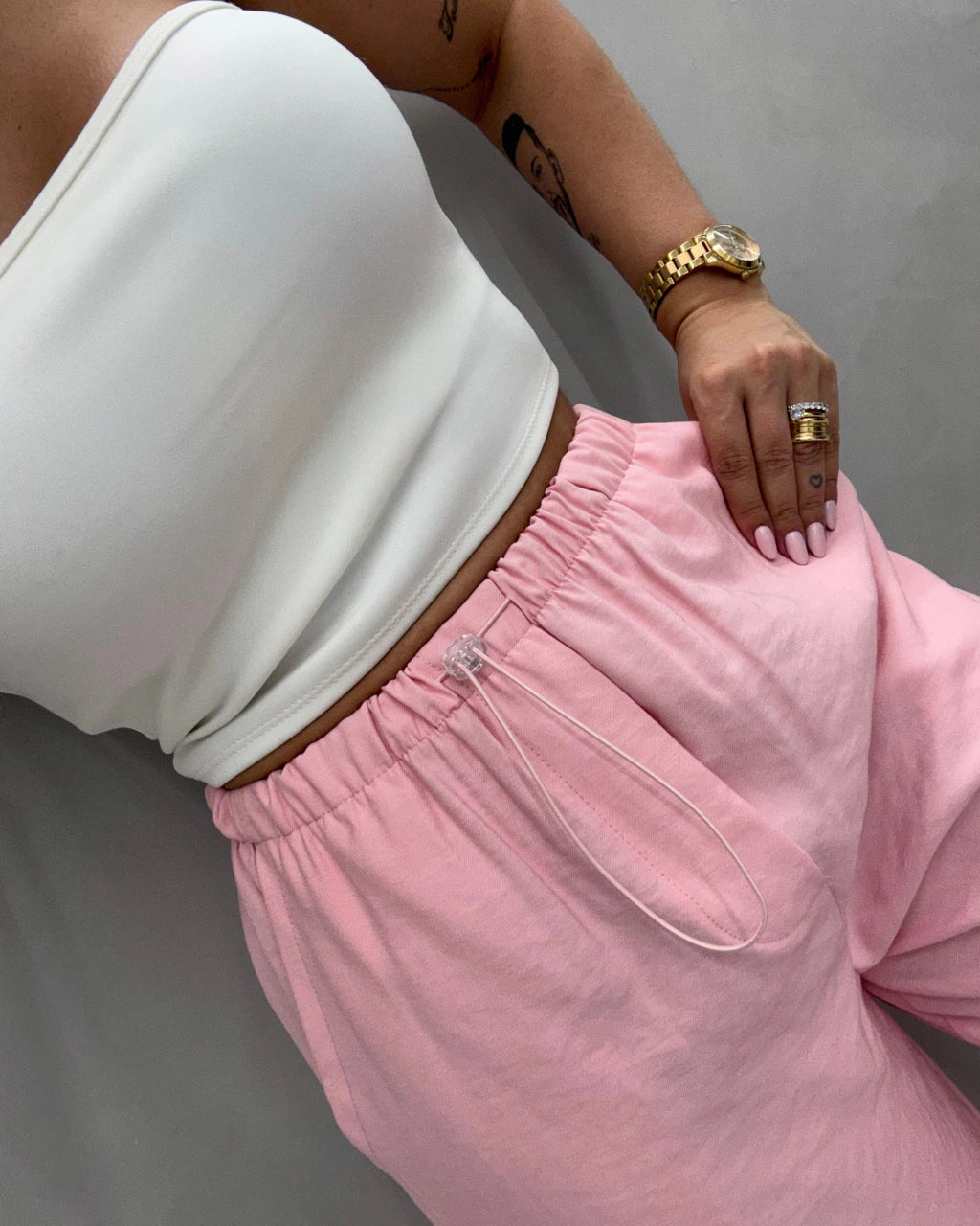 Calça cargo Viscolinho pré lavado