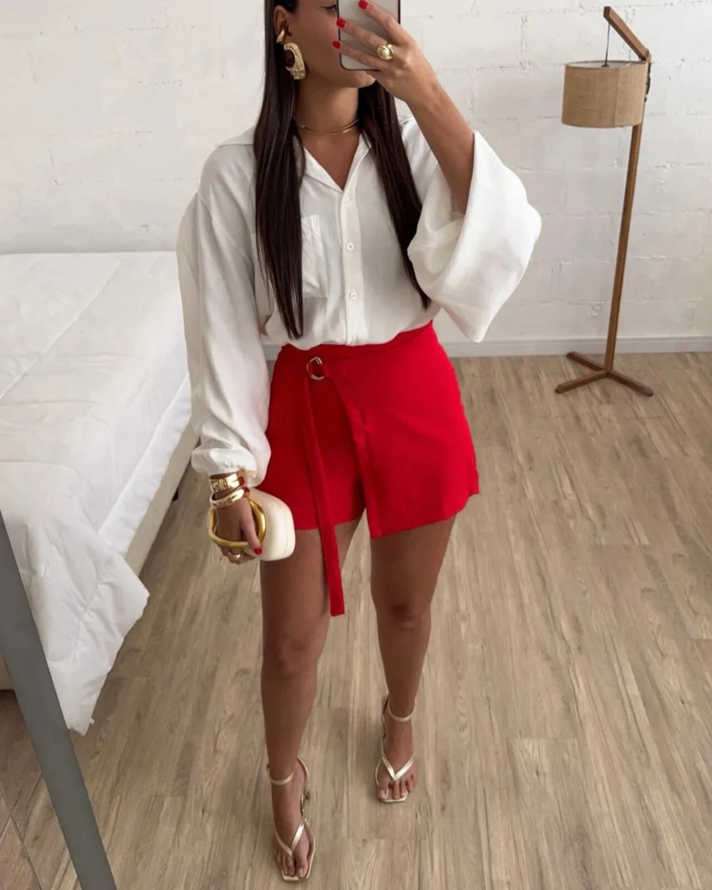 Shorts saia alfaiataria