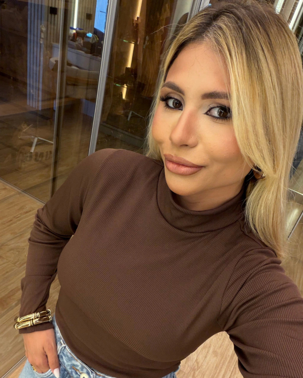 Blusa Cacharrel Peluciada por Dentro Canelada