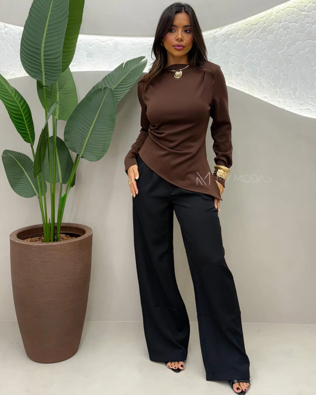 Blusa neoprene manga longa