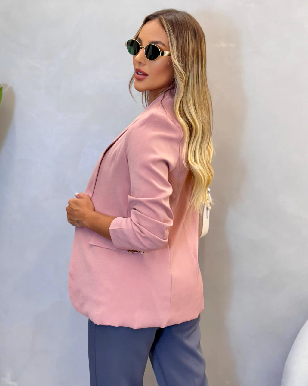 Blazer Alfaiataria Forrado com Botões