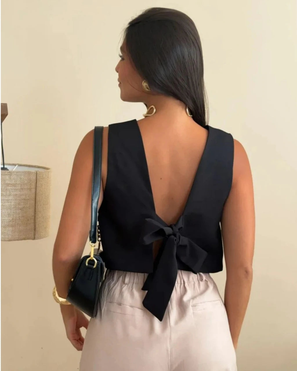 Cropped laço alfaiataria