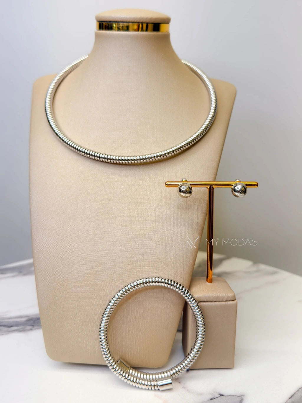 Trijunto colar brinco e bracelete