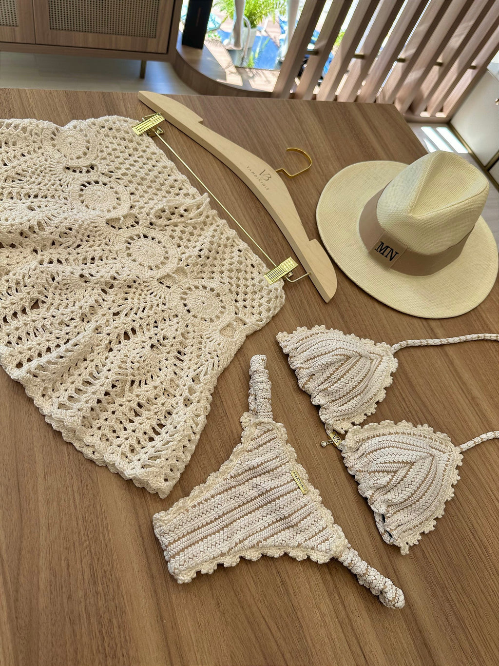 Calcinha Frufru Crochê Off White (top não incluso)