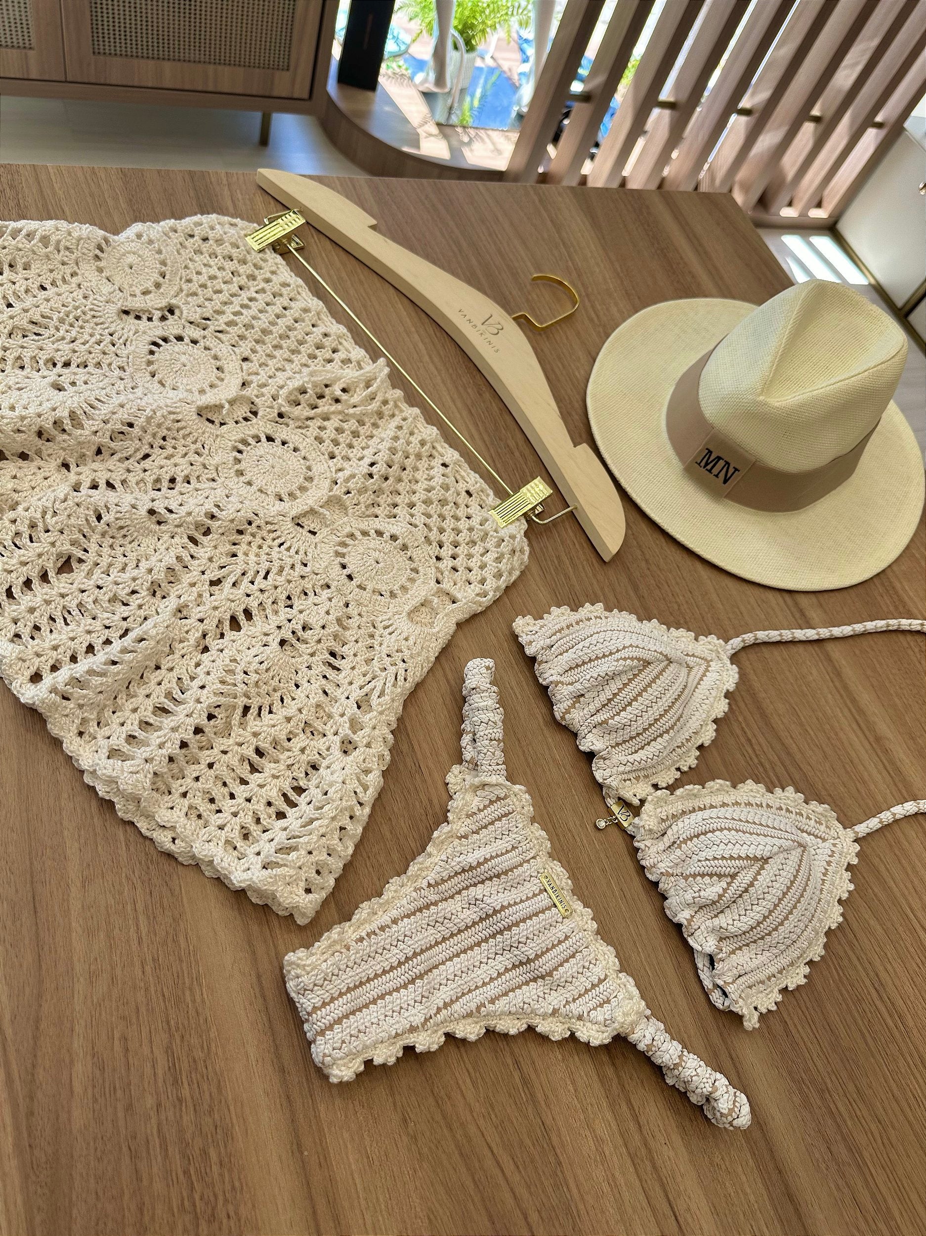 Calcinha Frufru Crochê Off White (top não incluso)