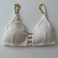 Top com Bojo Alcinhas reguláveis e correntes plisse off 310 (CALCINHA NÃO INCLUSO)