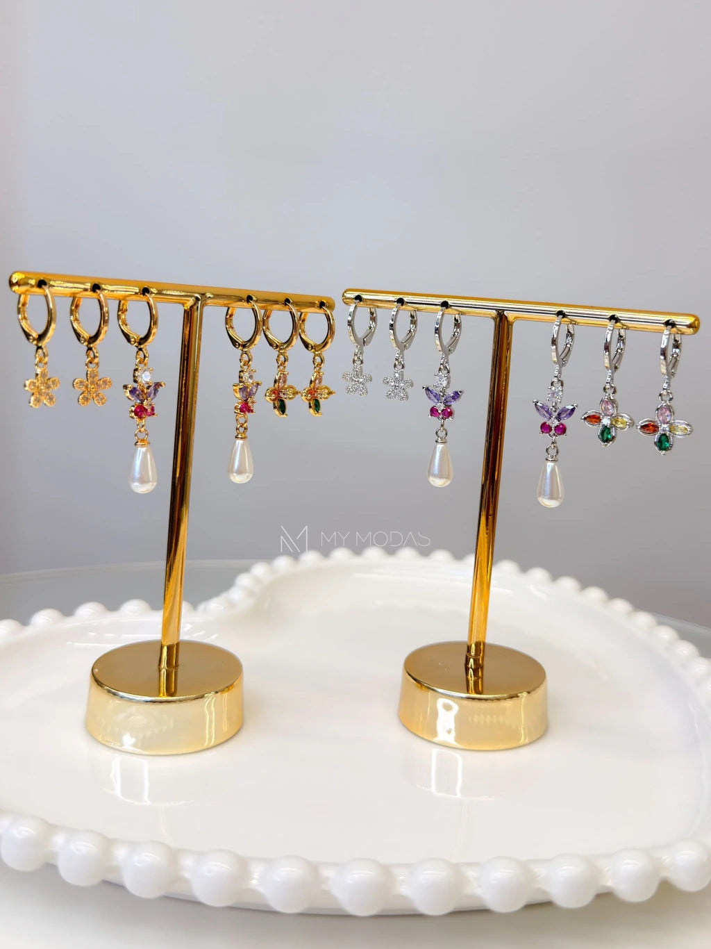 Conjunto 3 brincos pérola
