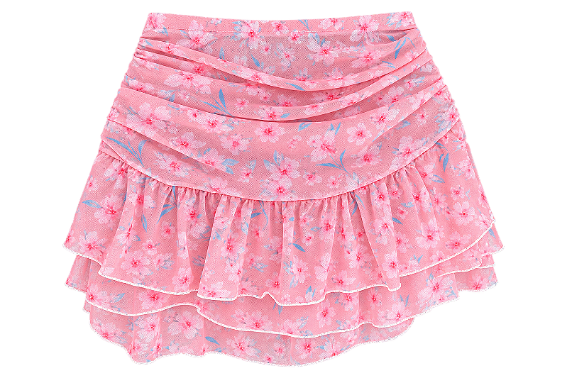 Saia babadinhos tule marbella florzinhas ( valor somente da saia )