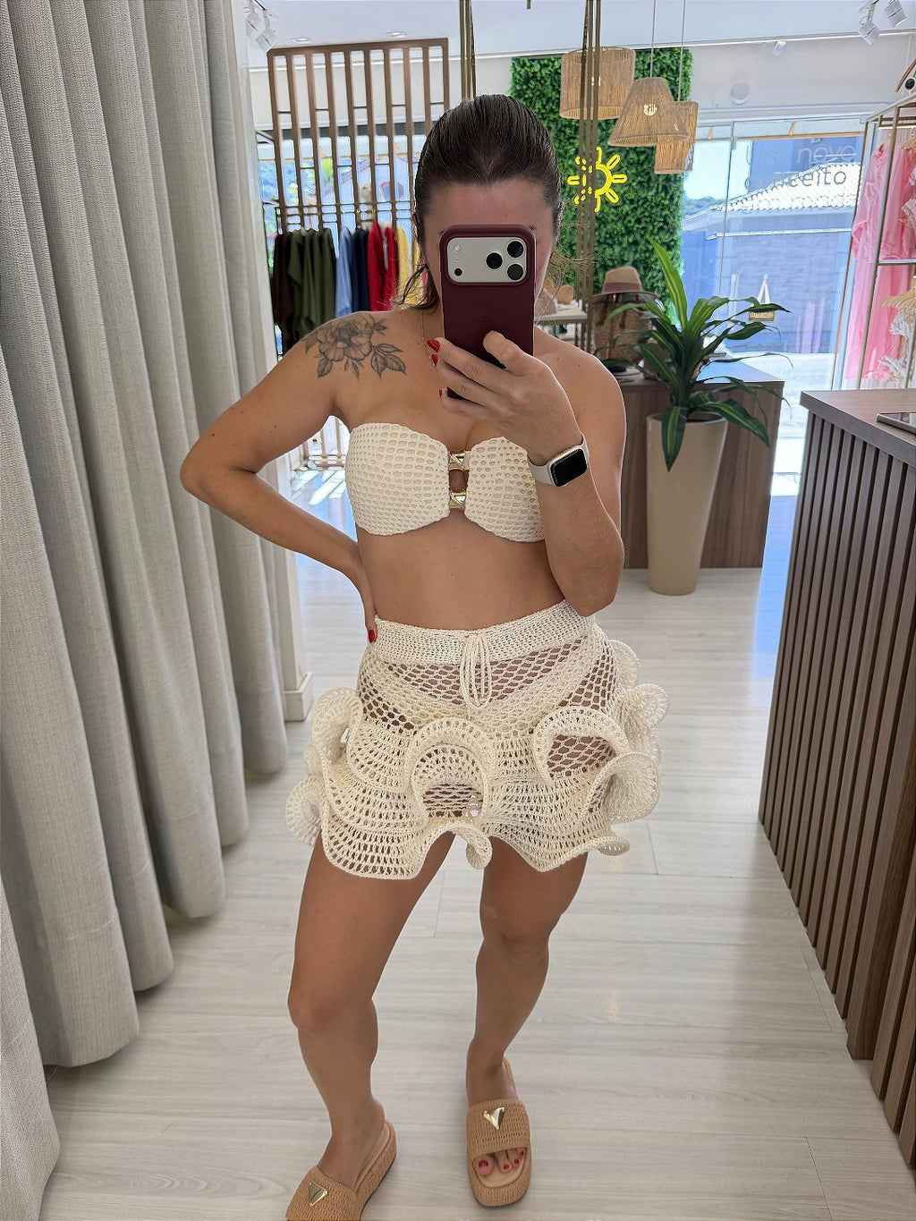 Saia crochê Amalfi Off White