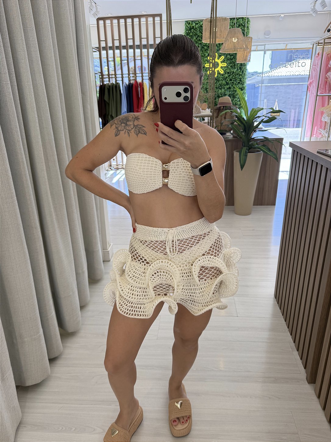 Saia crochê Amalfi Off White