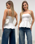 Blusa Peplum Luana Branco 136175
