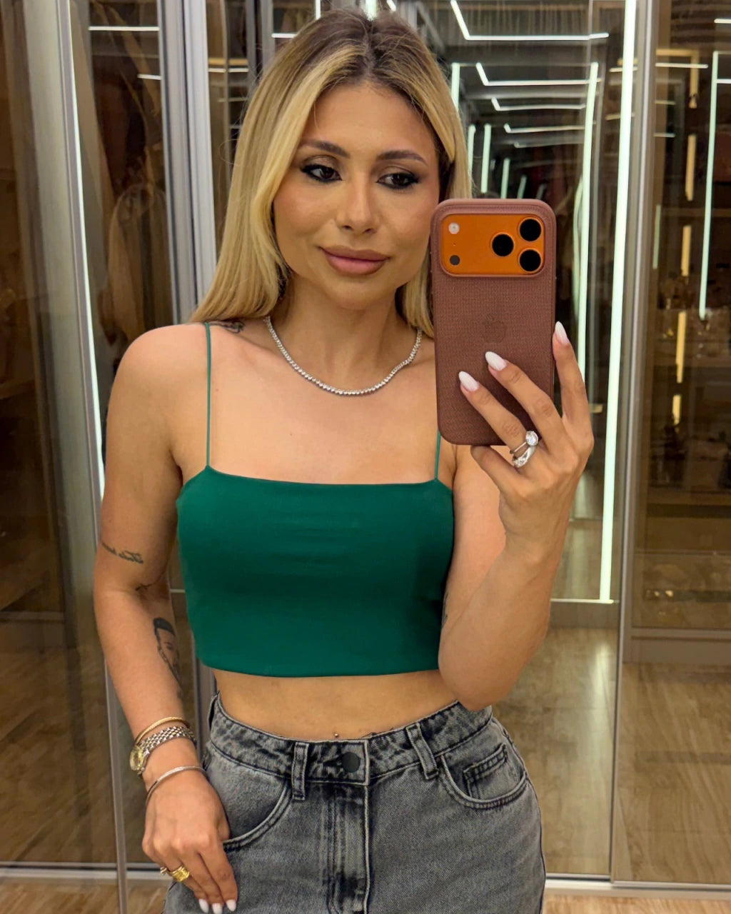 Cropped poliamida alcinha