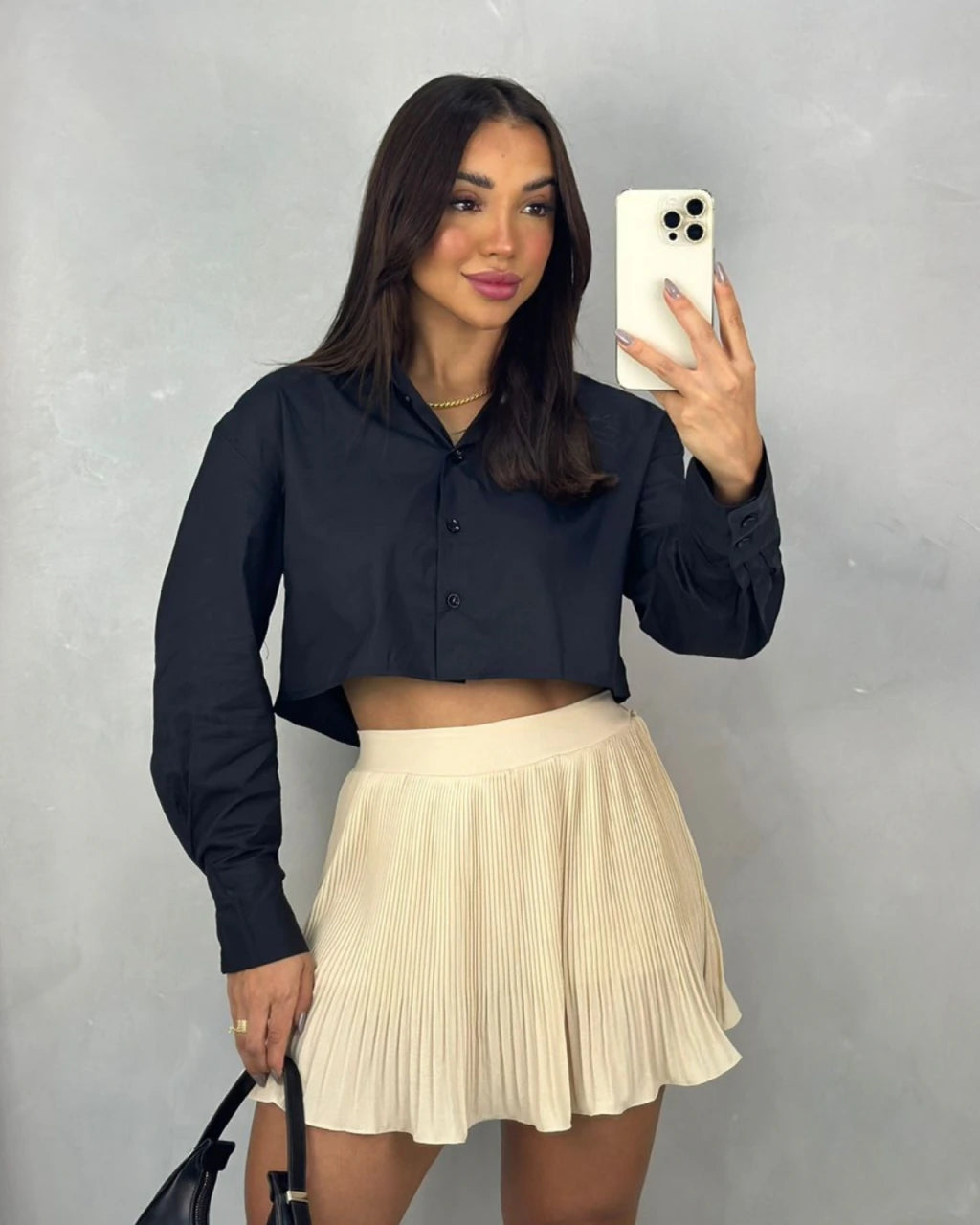 Cropped camisa tricoline zoe