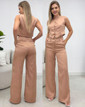 Conjunto Anabela Bege Rosado 133495