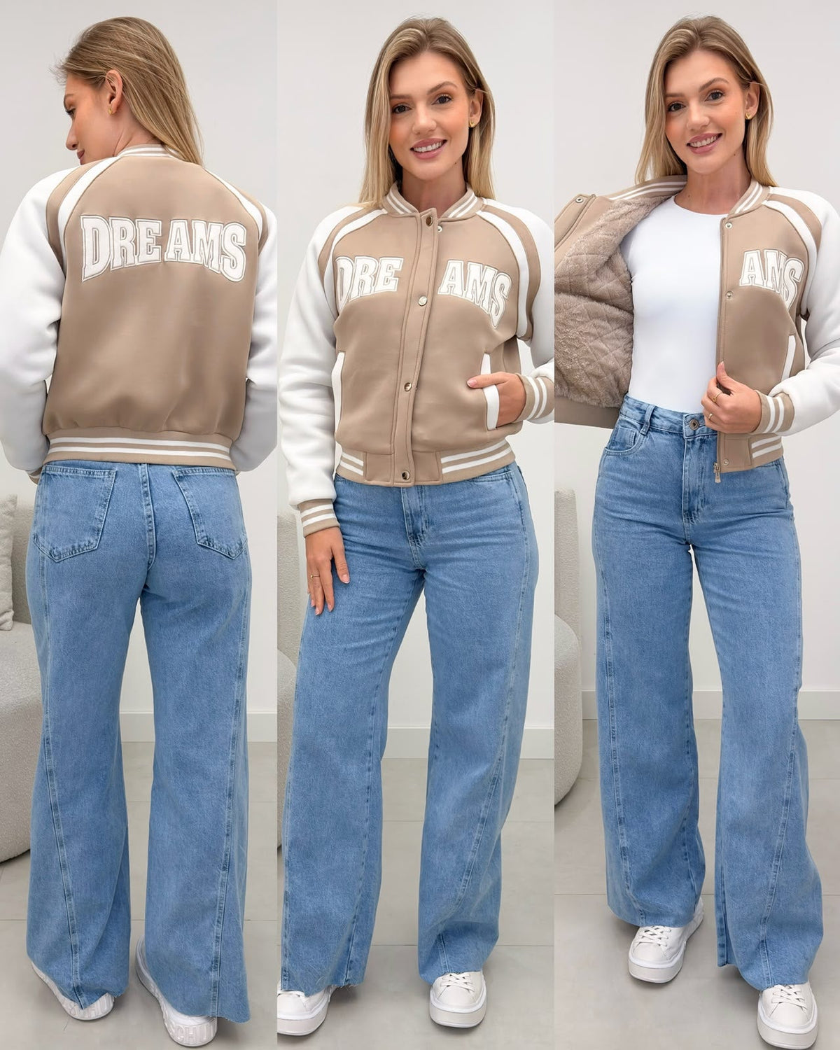 Jaqueta Bomber Nicoly Bege 135391