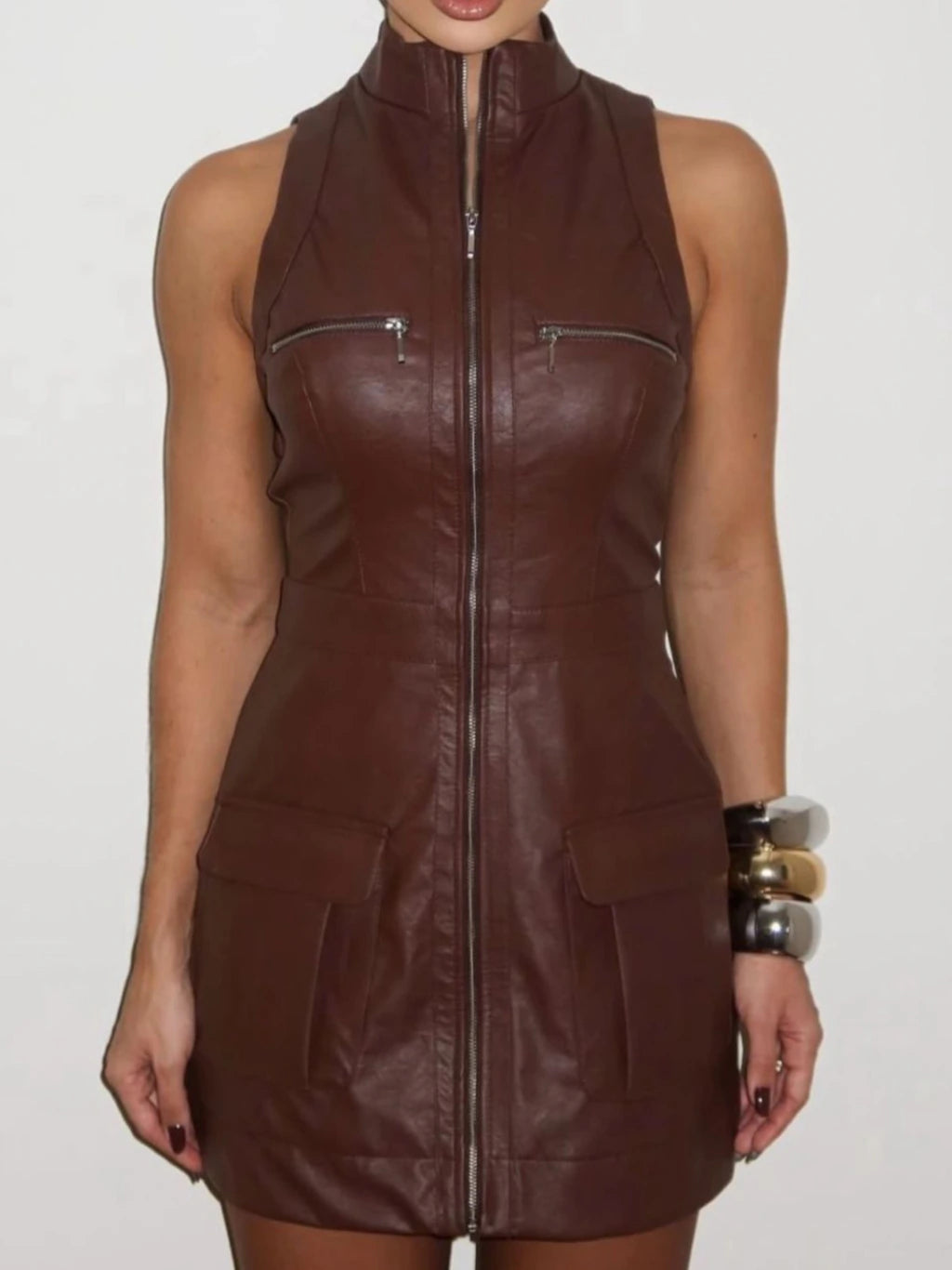 Vestido Cargo Couro