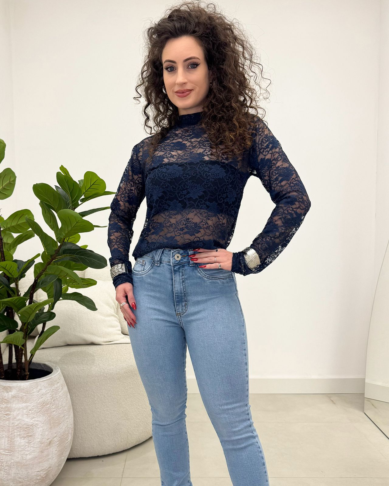 Blusa Renda Nadia Azul 133431