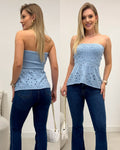 Blusa Peplum Vanessa Azul 136185