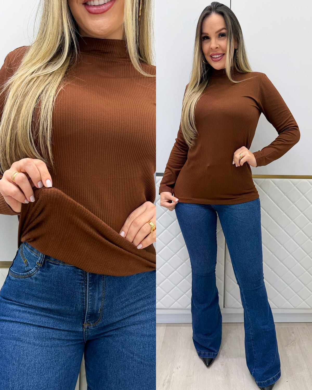 Blusa Básica Luciane Marrom 134233