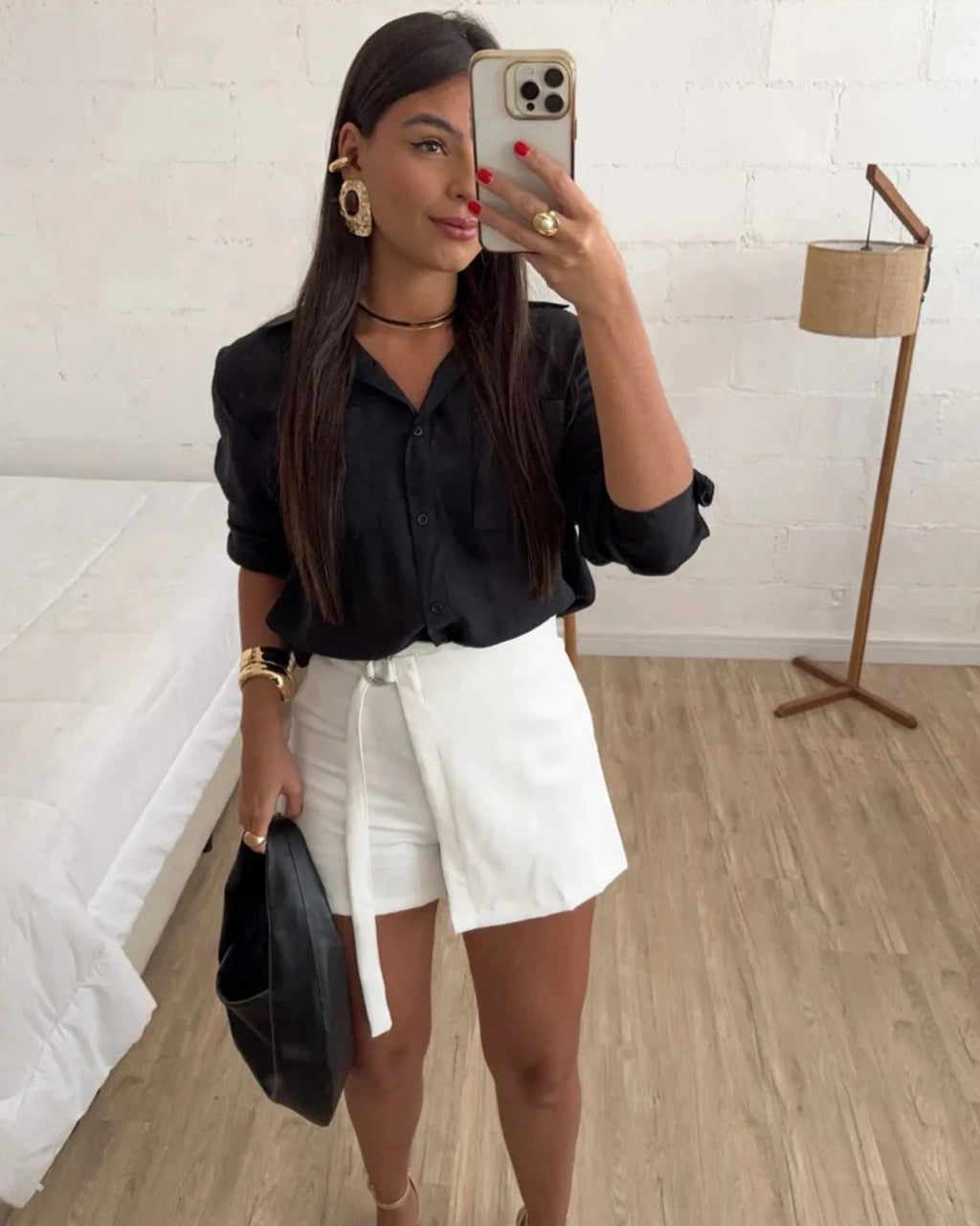 Shorts saia alfaiataria