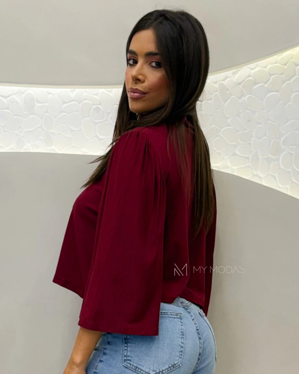 Blusa Visconlycra manga Ballon