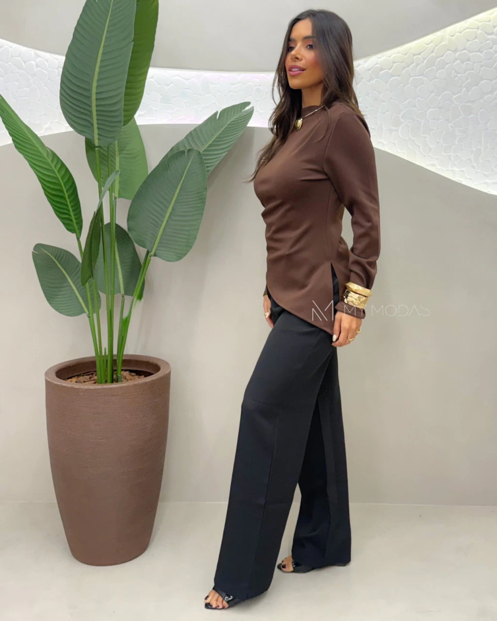 Blusa neoprene manga longa