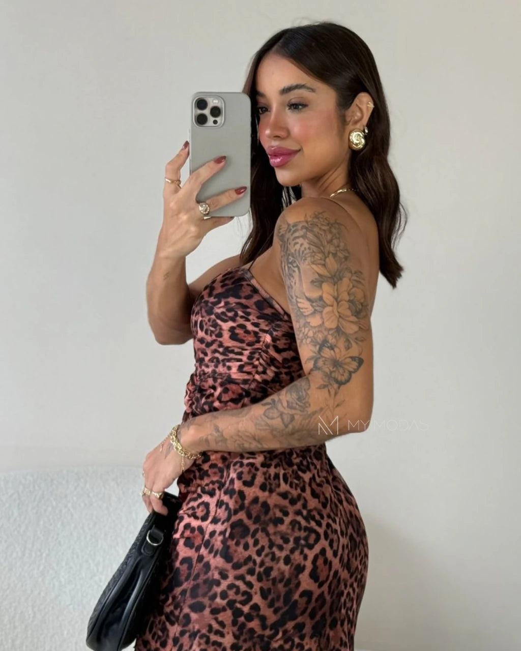 Vestido Mid tule estampado