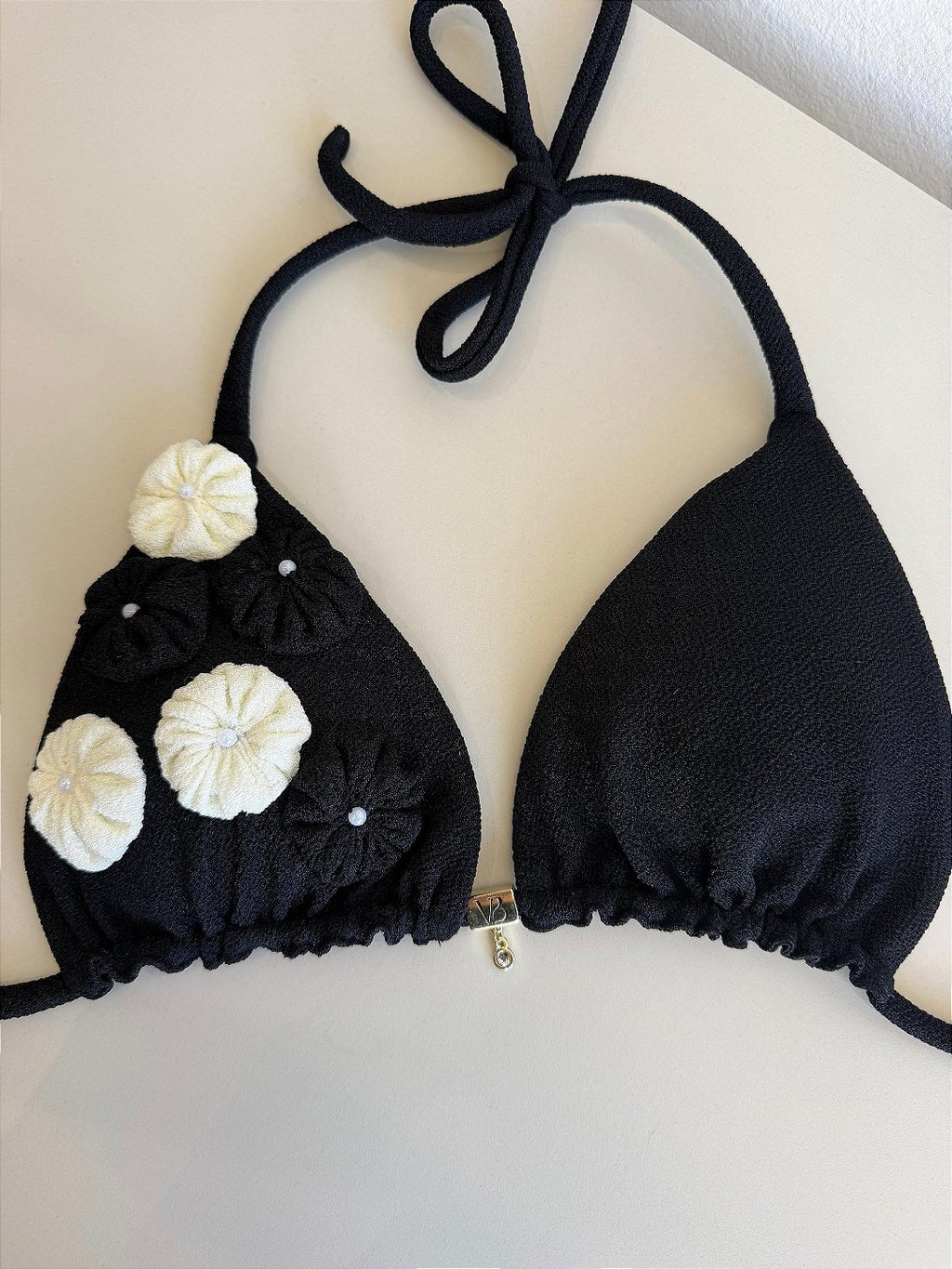 Cortininha África preto e Off White (CALCINHA NÃO INCLUSO)