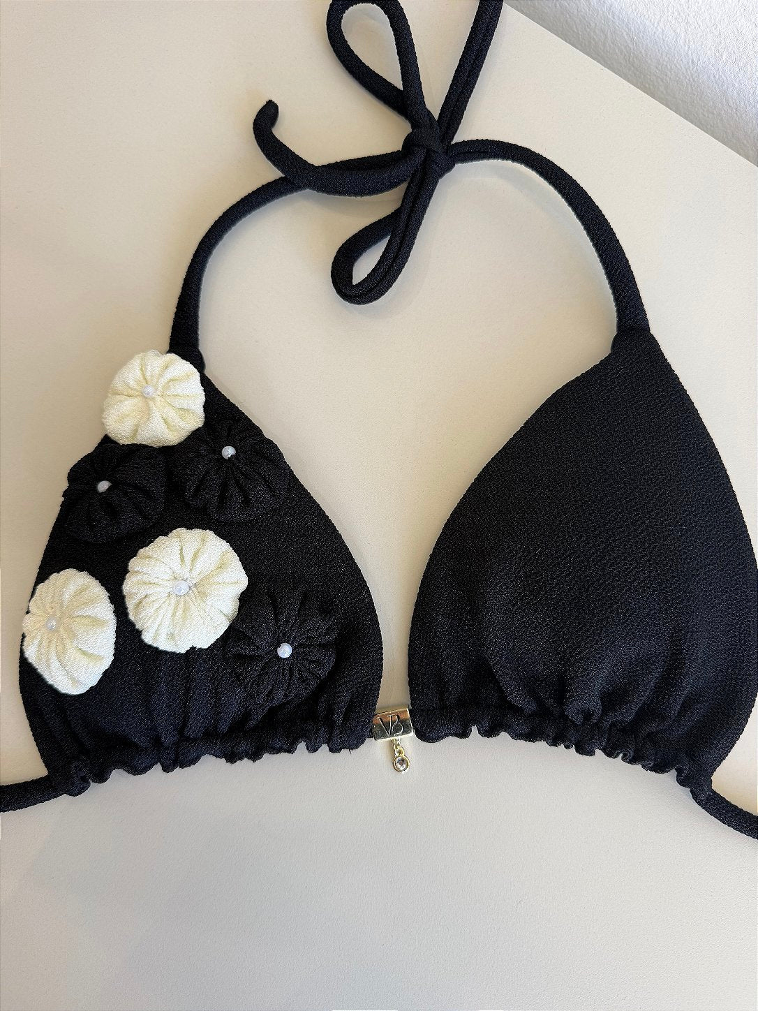 Cortininha África preto e Off White (CALCINHA NÃO INCLUSO)