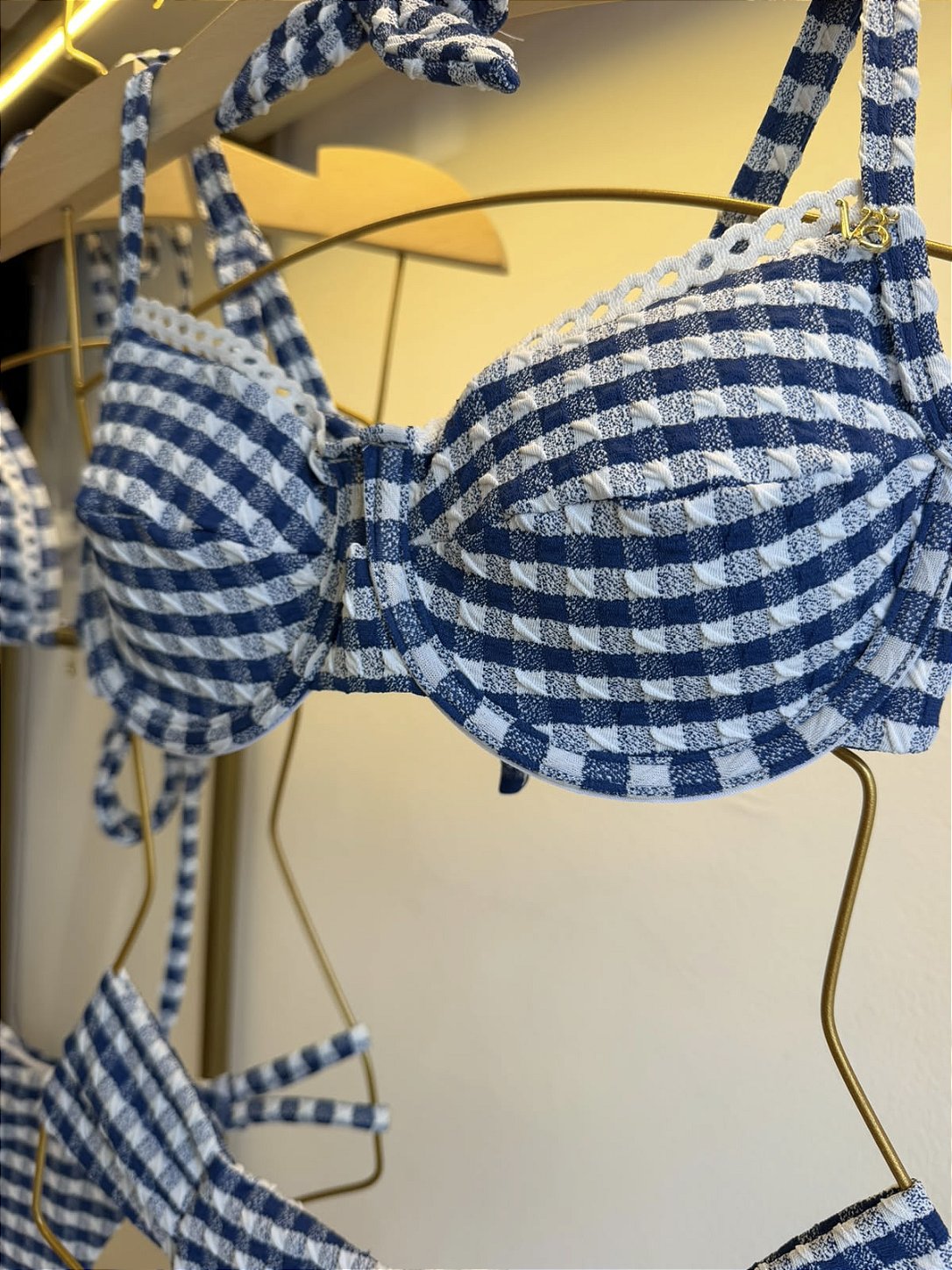 Meia Taça Xadrez azul (CALCINHA NÃO INCLUSO)