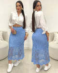 Saia Tricô Kaliane Azul 109943