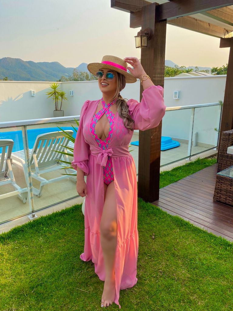 Saída Lia chiffon de seda