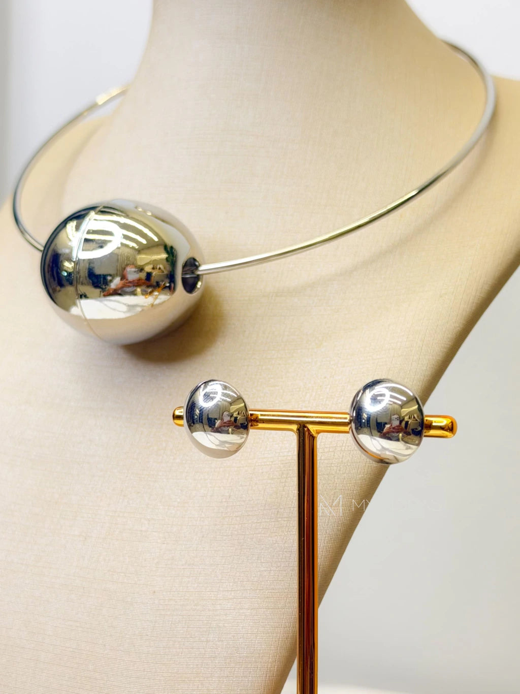 Conjunto Duo oval colar e brinco