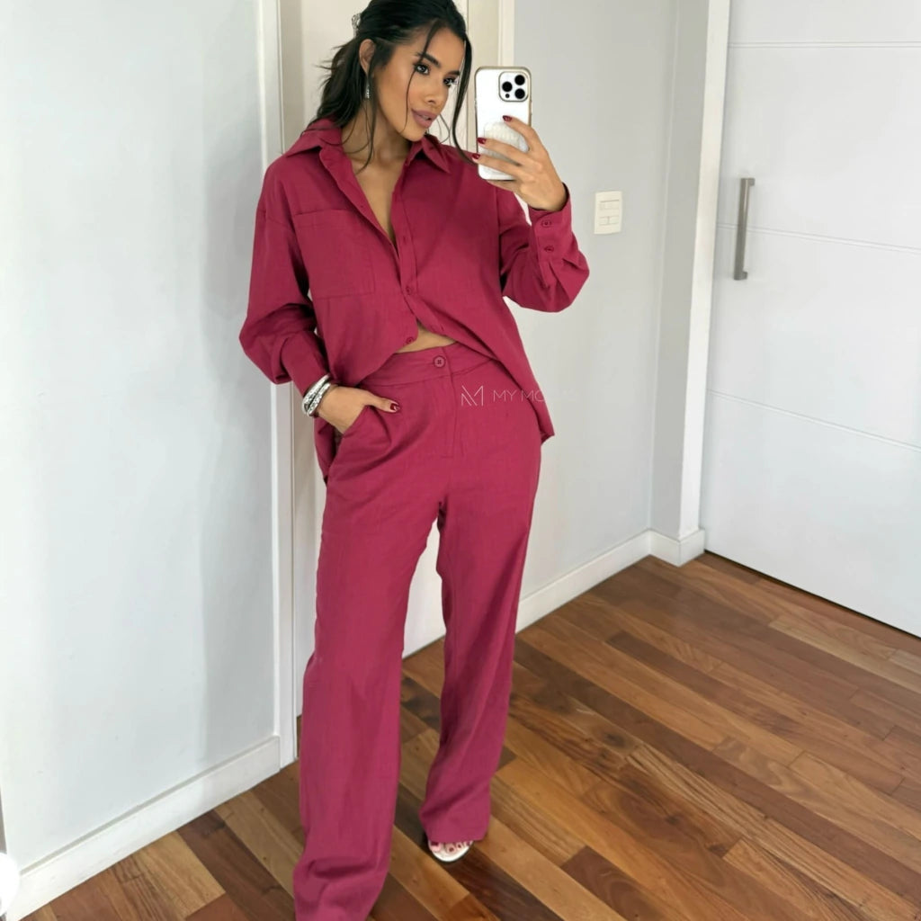 Conjunto camisa e calça linho