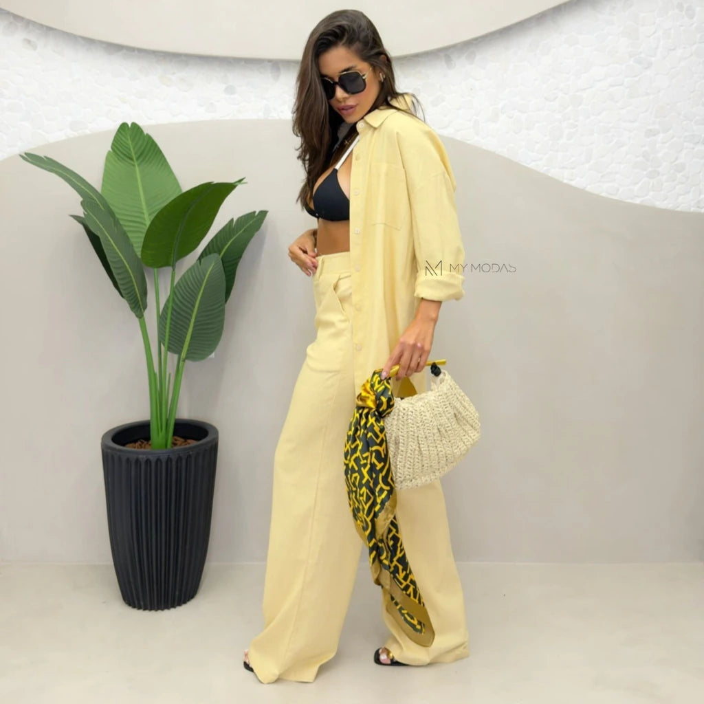 Conjunto camisa e calça linho