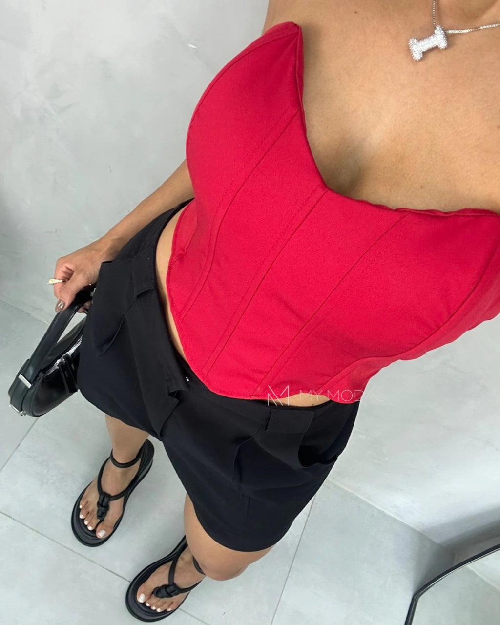 Cropped corset alfaiataria