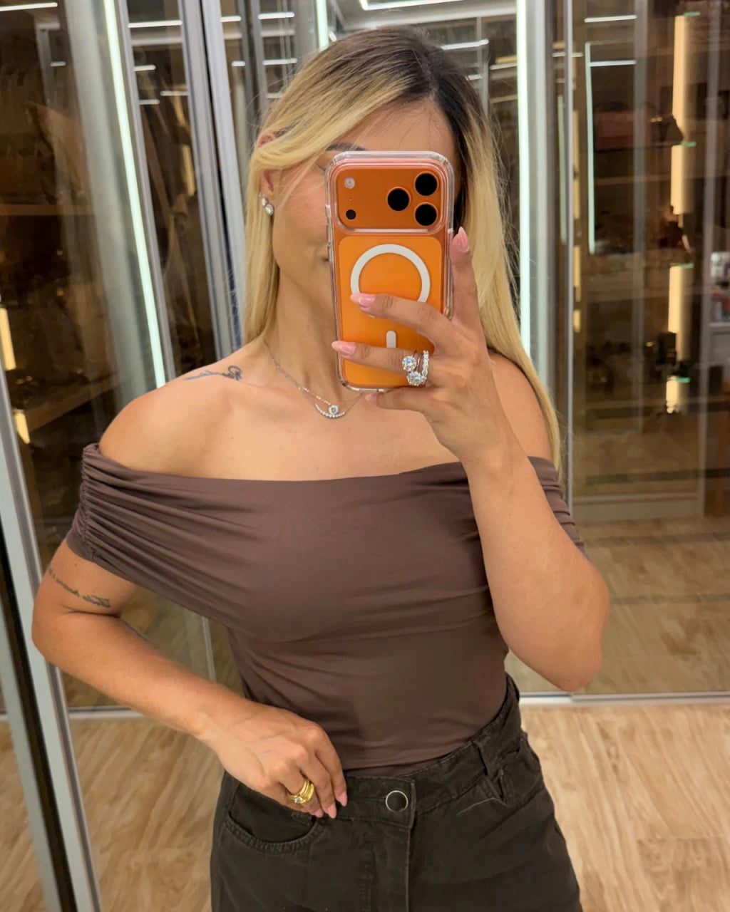 Body poliamida ombro a ombro