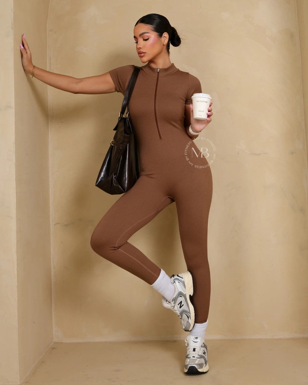 Macacão zíper fitness linha premium com elastano