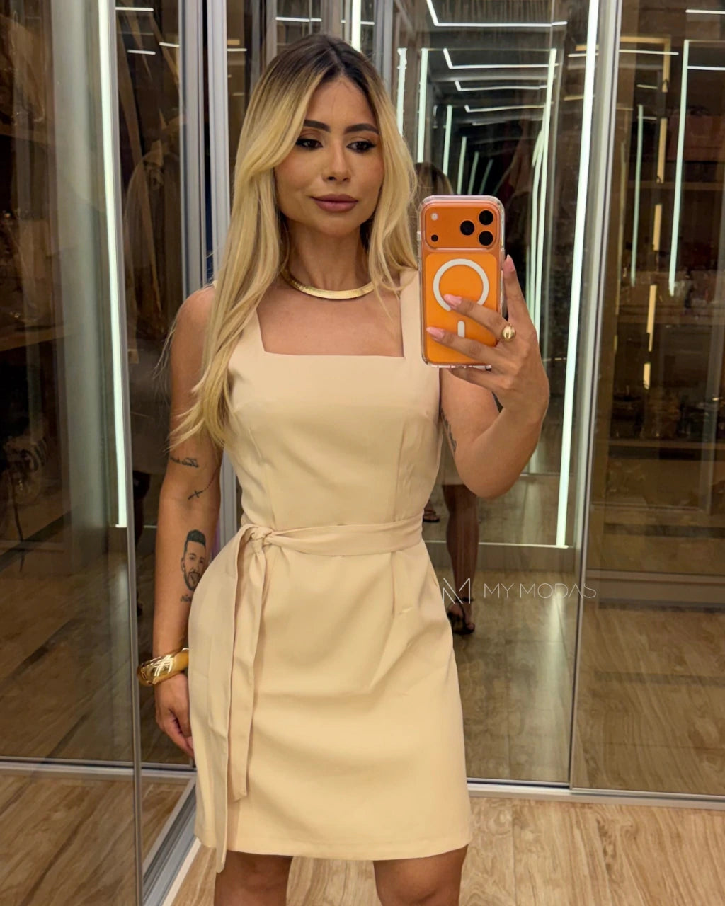 Vestido com amarração Elize